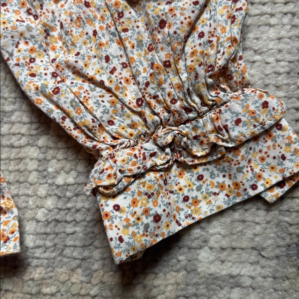 Sezane Emy Floral Long Sleeve Blouse Sz 4 / 36 - Picture 5 of 7